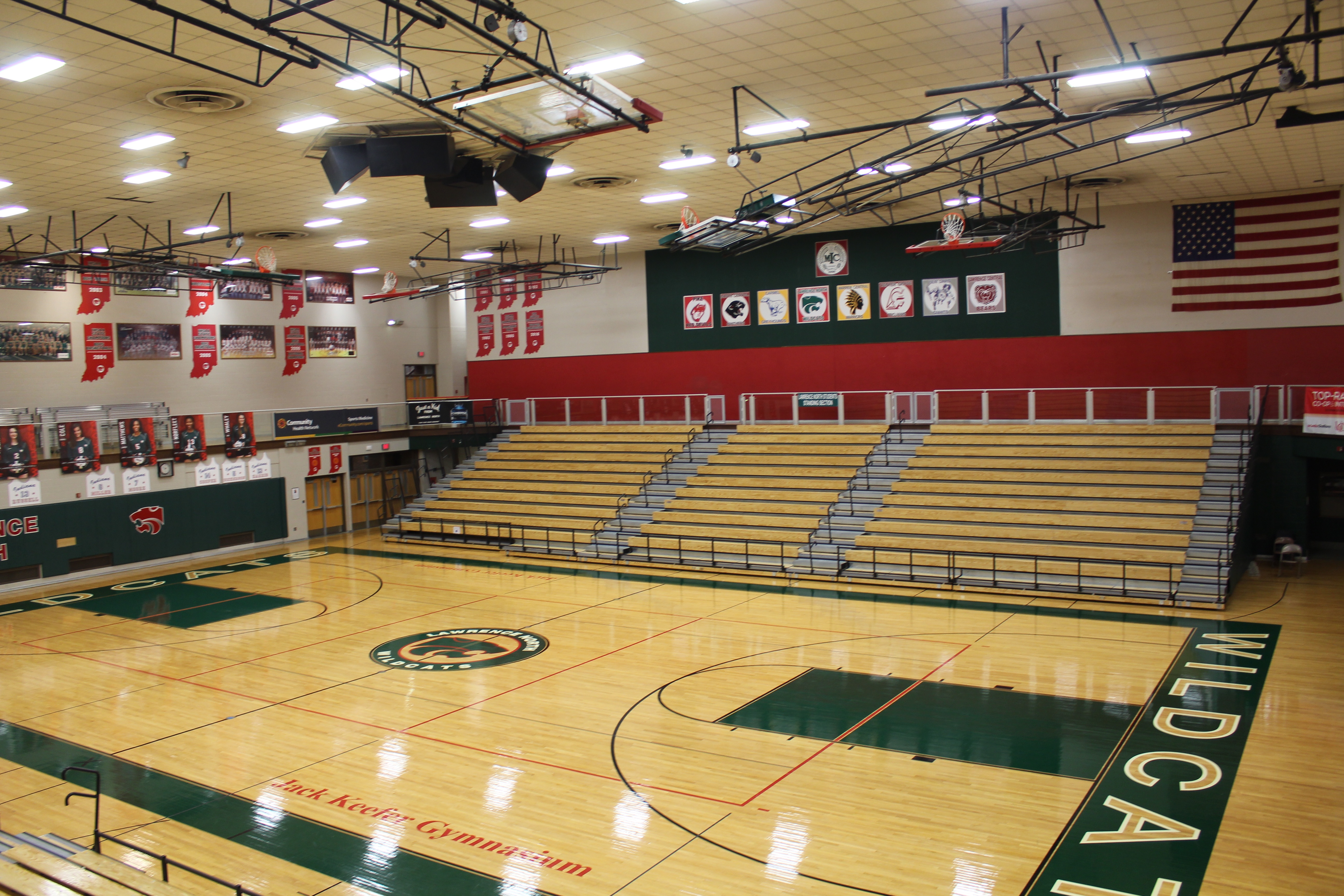 Lawrence North High School gym Bleachers